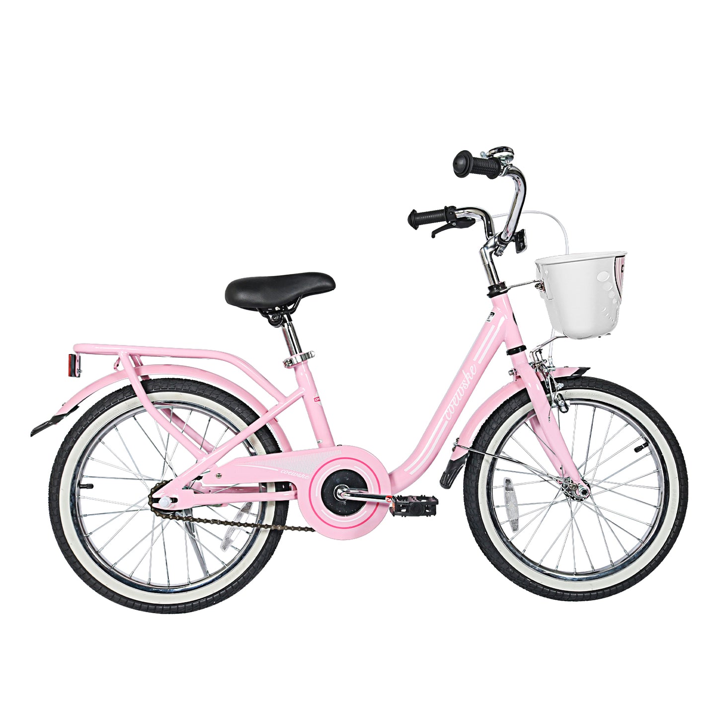 COEWSKE Kid's Bike Steel Frame Children Bicycle 18 Inch with Training Wheel, Pink