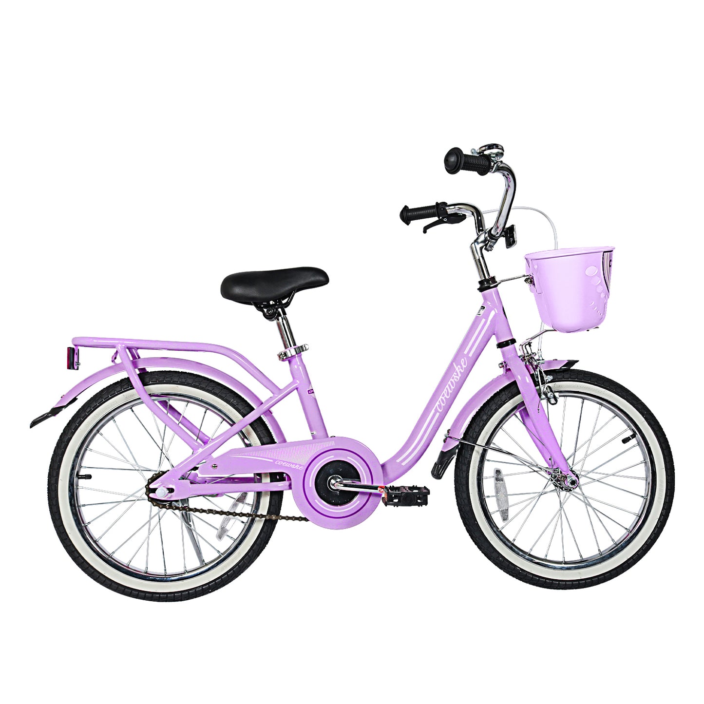 COEWSKE Kid's Bike Steel Frame Children Bicycle 18 Inch with Training Wheel, Purple