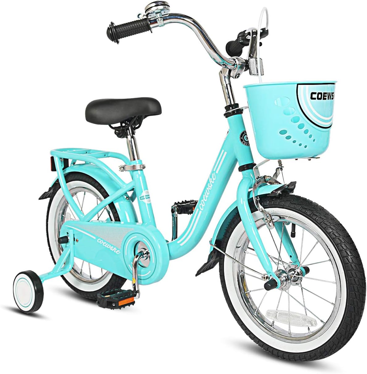 COEWSKE Kid's Bike Steel Frame Children Bicycle 14 Inch with Training Wheel, Blue