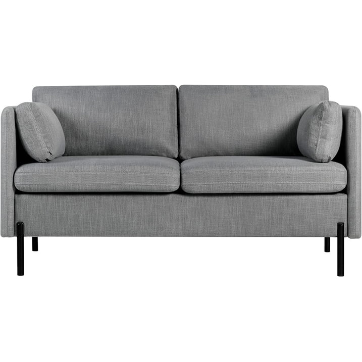 Coewske 54" Upholstered Modern Loveseat, 2 Seats Sofa Chair Couch Living Room Office Apartment, Gray