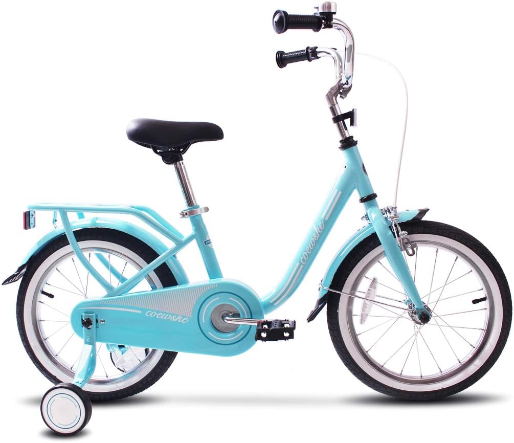 COEWSKE Kid's Bike Steel Frame Children Bicycle 14 Inch with Training Wheel, Blue