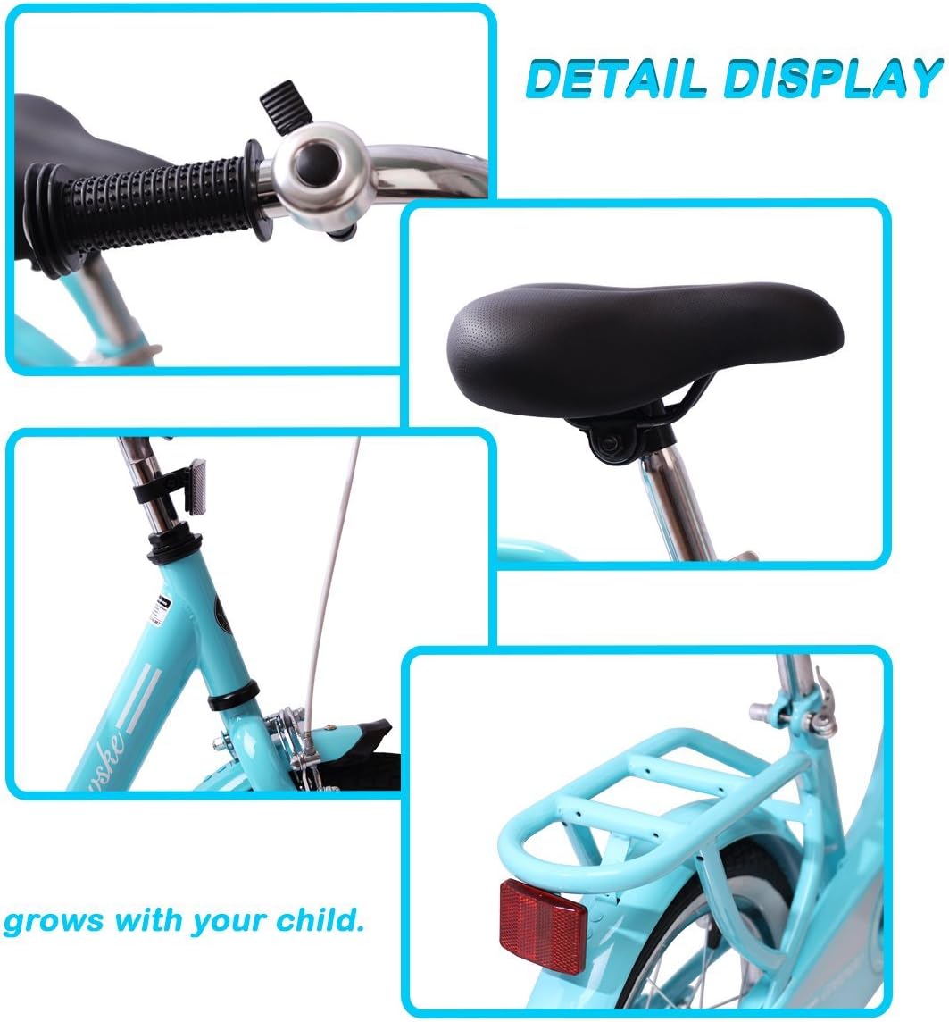 COEWSKE Kid's Bike Steel Frame Children Bicycle 14 Inch with Training Wheel, Blue