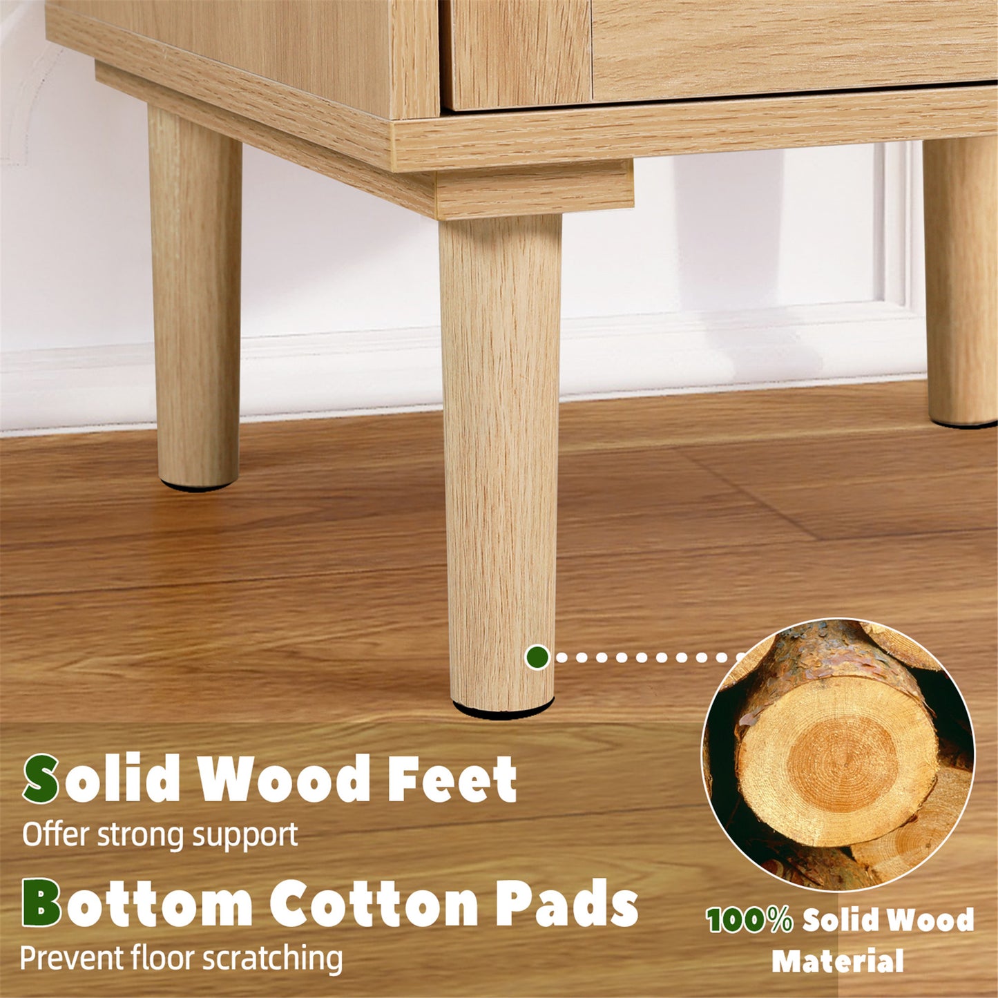 STHOUYN Rattan Nightstand Set of 2 with Drawers, Boho Night Stands Bed Side Tables Bedroom Set of 2, Oak Rattan Nightstands Small Space (Natural Rattan)