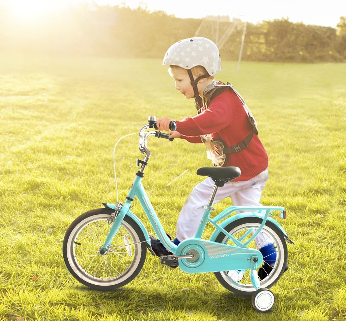 COEWSKE Kid's Bike Steel Frame Children Bicycle 14 Inch with Training Wheel, Blue