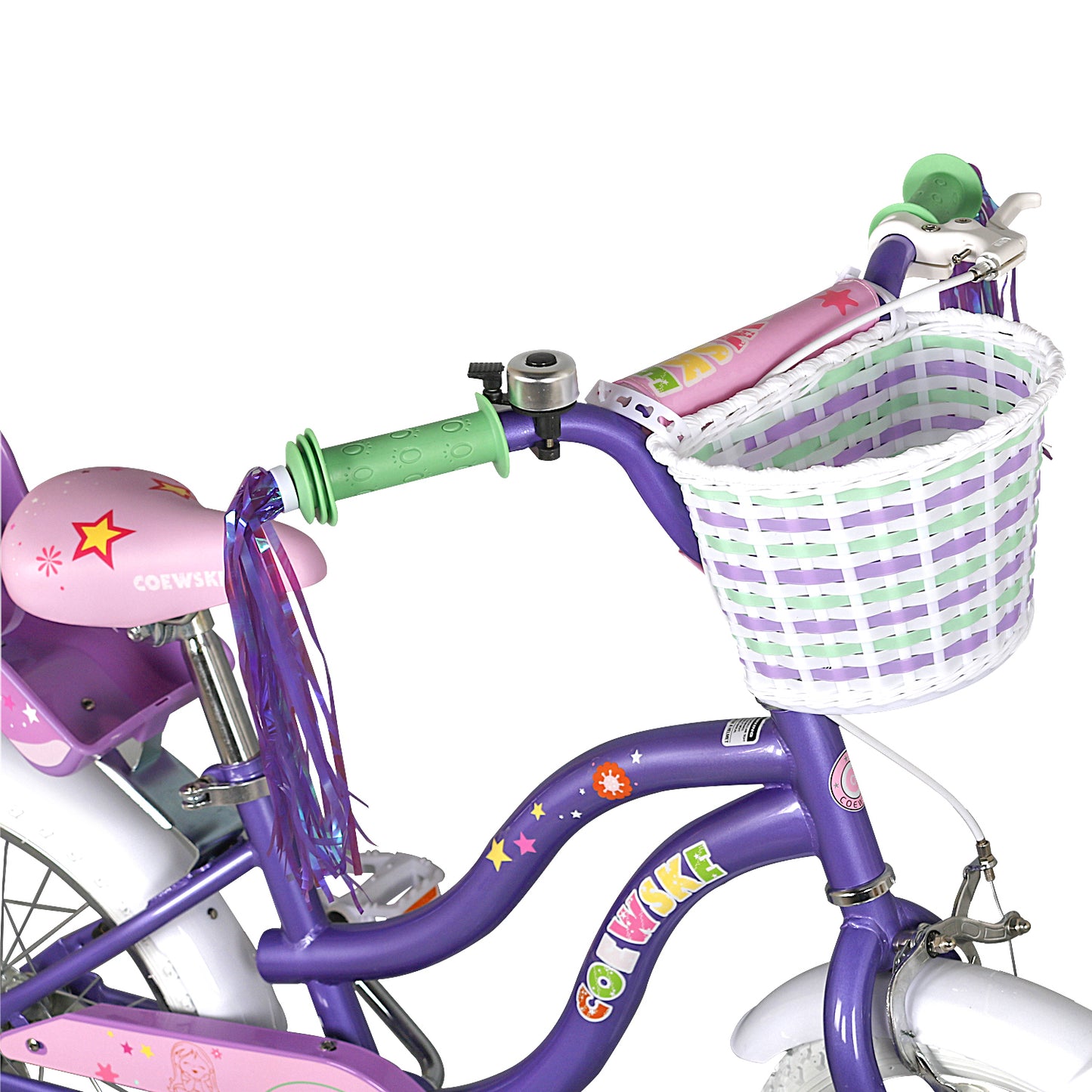 COEWSKE Kid's Bike Steel Frame Children Bicycle Little Princess Style 20 Inch with Kickstand, Purple