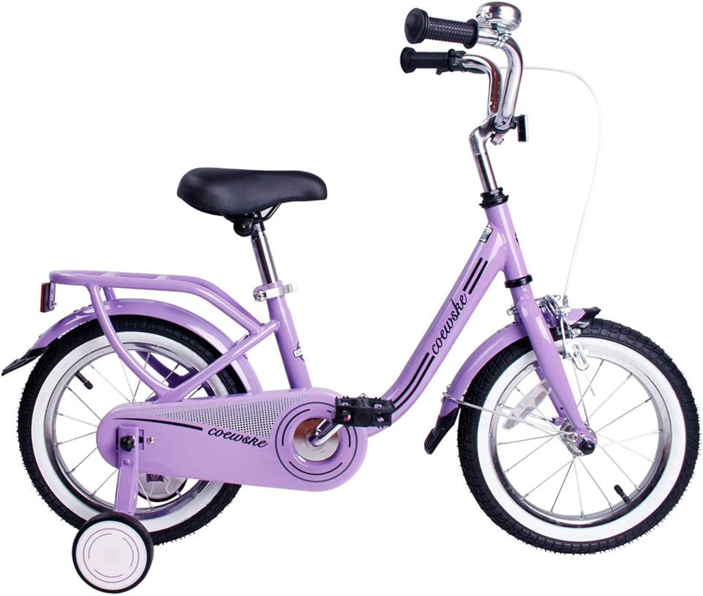 COEWSKE Kid's Bike Steel Frame Children Bicycle 16 Inch with Training Wheel, Purple