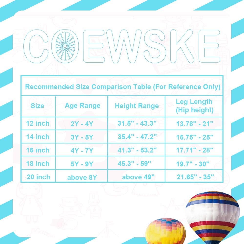 COEWSKE Kid's Bike Steel Frame Children Bicycle Little Princess Style 18 Inch with Training Wheel, Blue