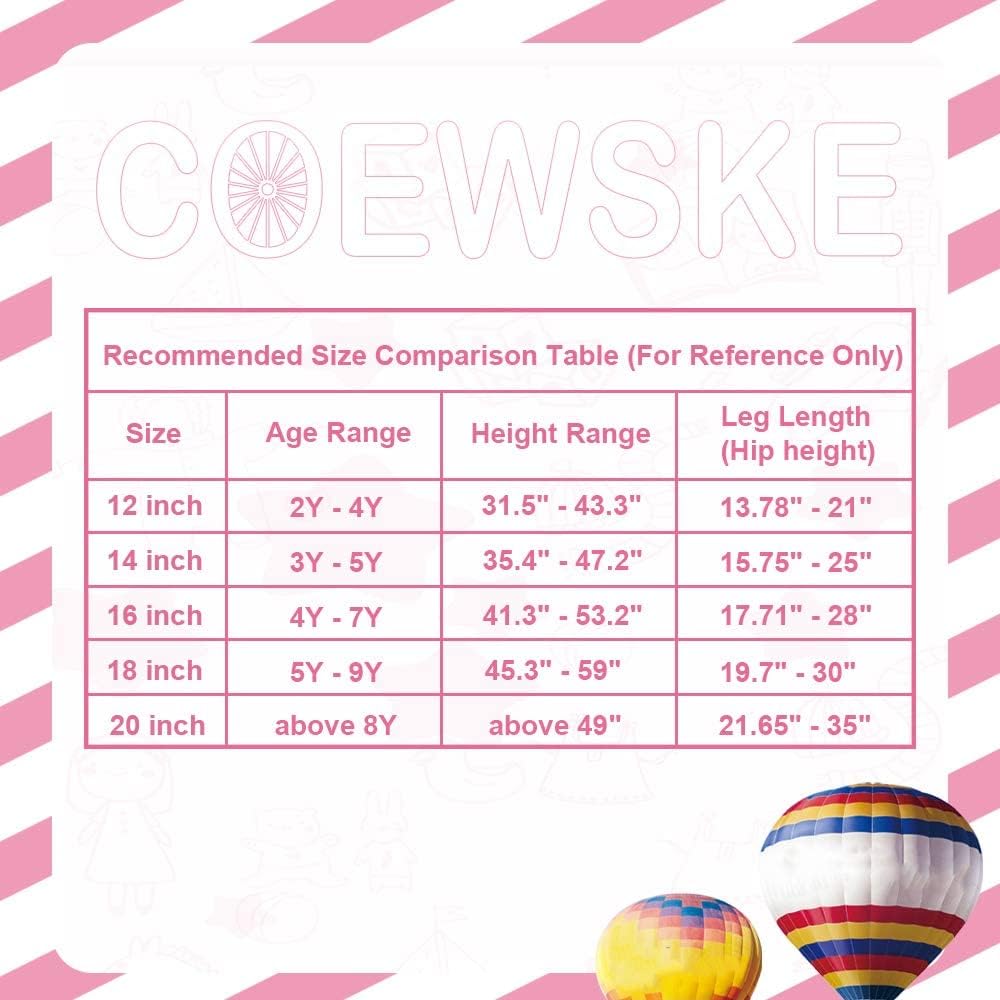 COEWSKE Kid's Bike Steel Frame Children Bicycle Little Princess Style 16 Inch with Training Wheel, Pink