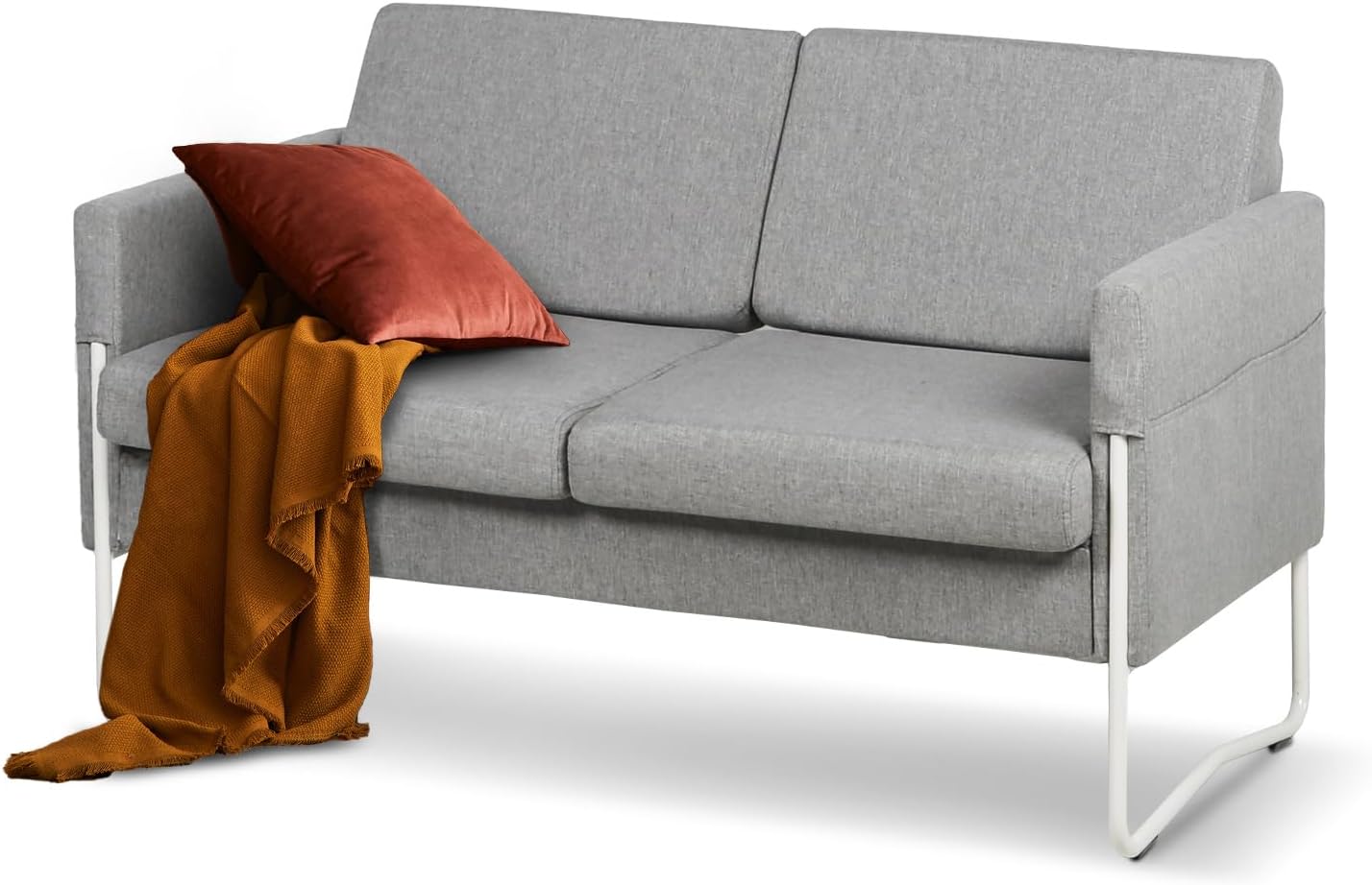 Coewske 51'' W Comfy Modern loveseat Sofa 2-Seat Small Sofa Couch w/ 2 USB Ports Light Gray