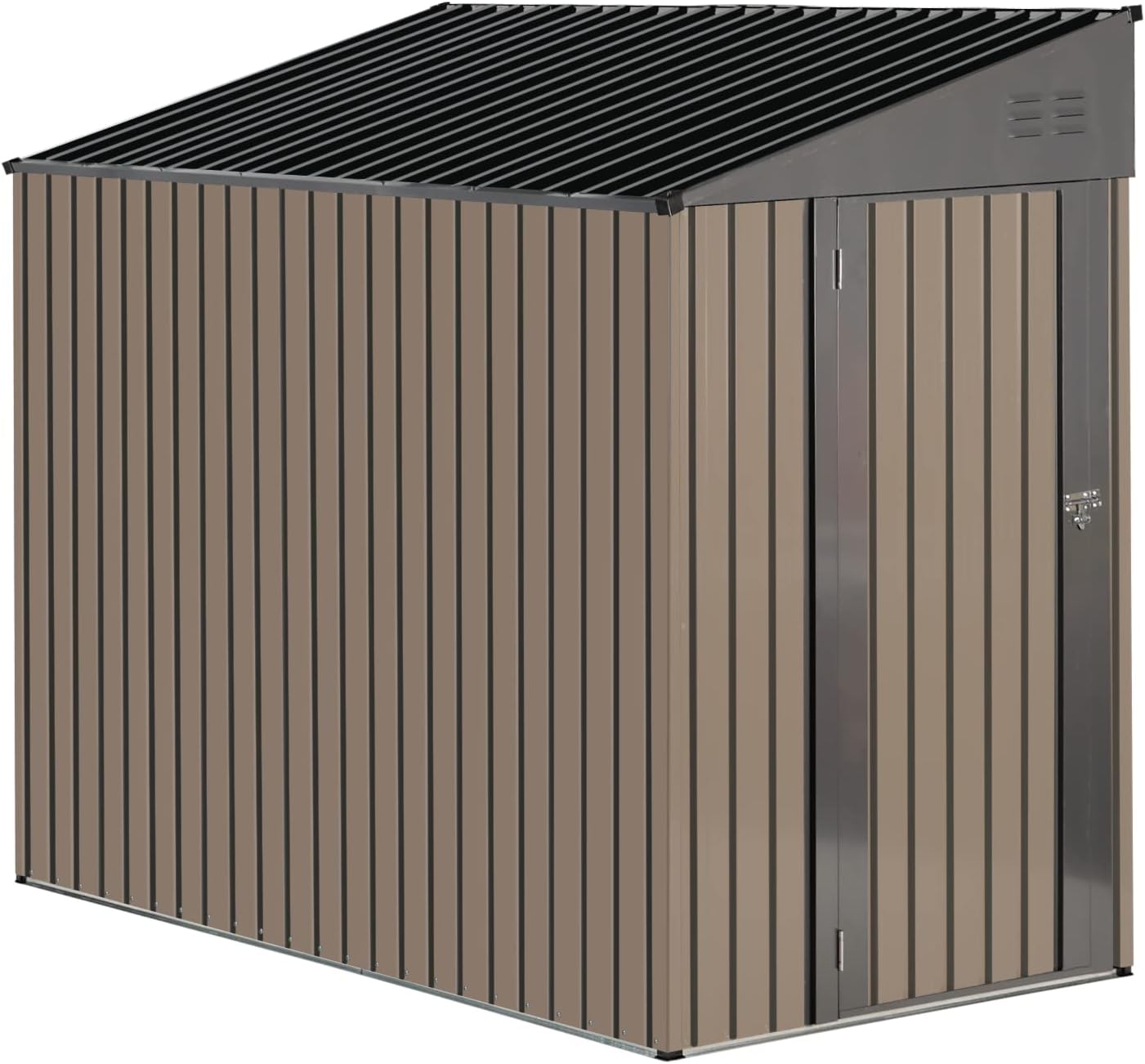 Coewske 4 x 8 ft Metal Outdoor Storage Shed Garden Lean-to Shed w/ Lockable Door