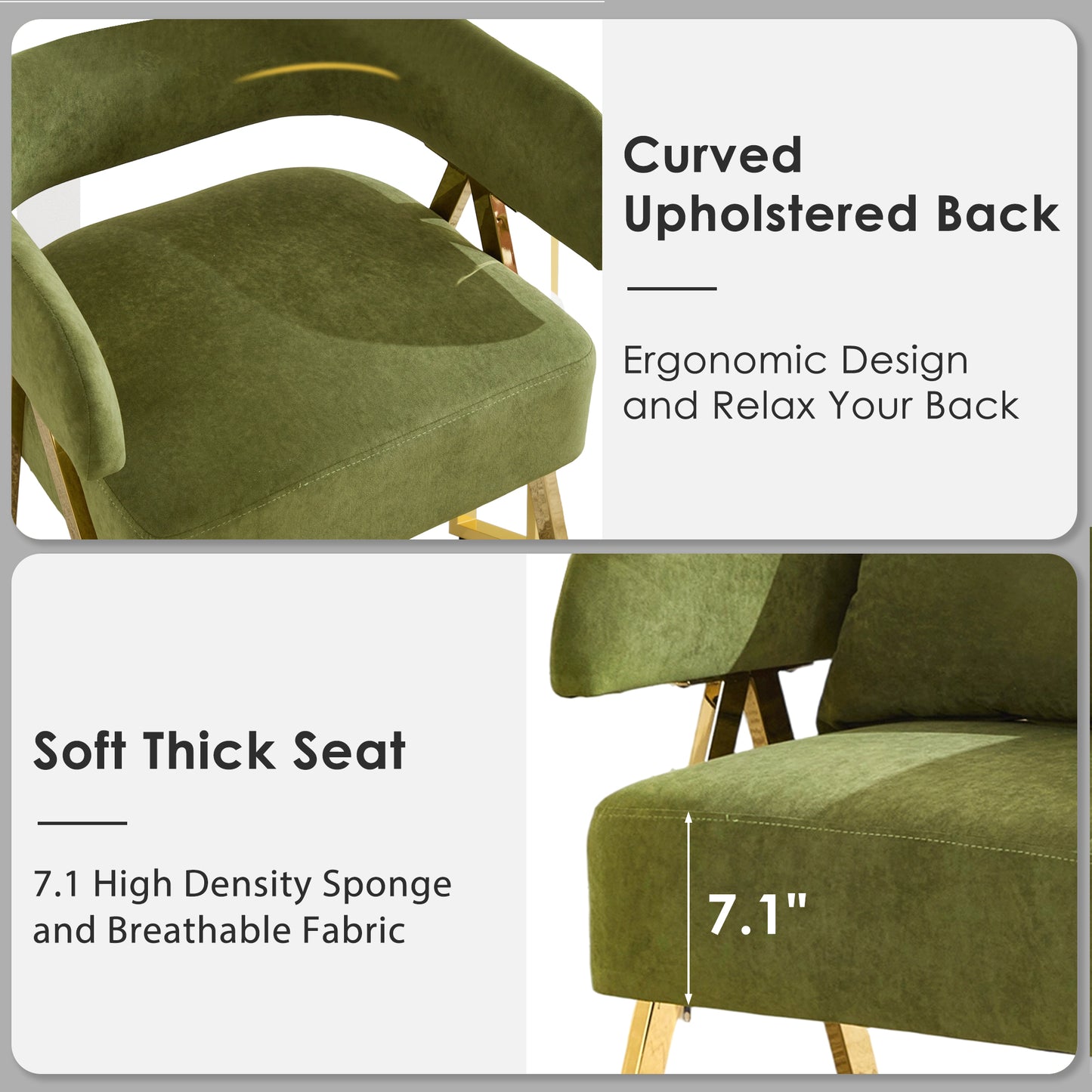 STHOUYN Modern Green Accent Chair Set of 2, Velvet Barrel Accent Chairs for Living Room Bedroom, Comfy Reading Armchairs (2, Green)