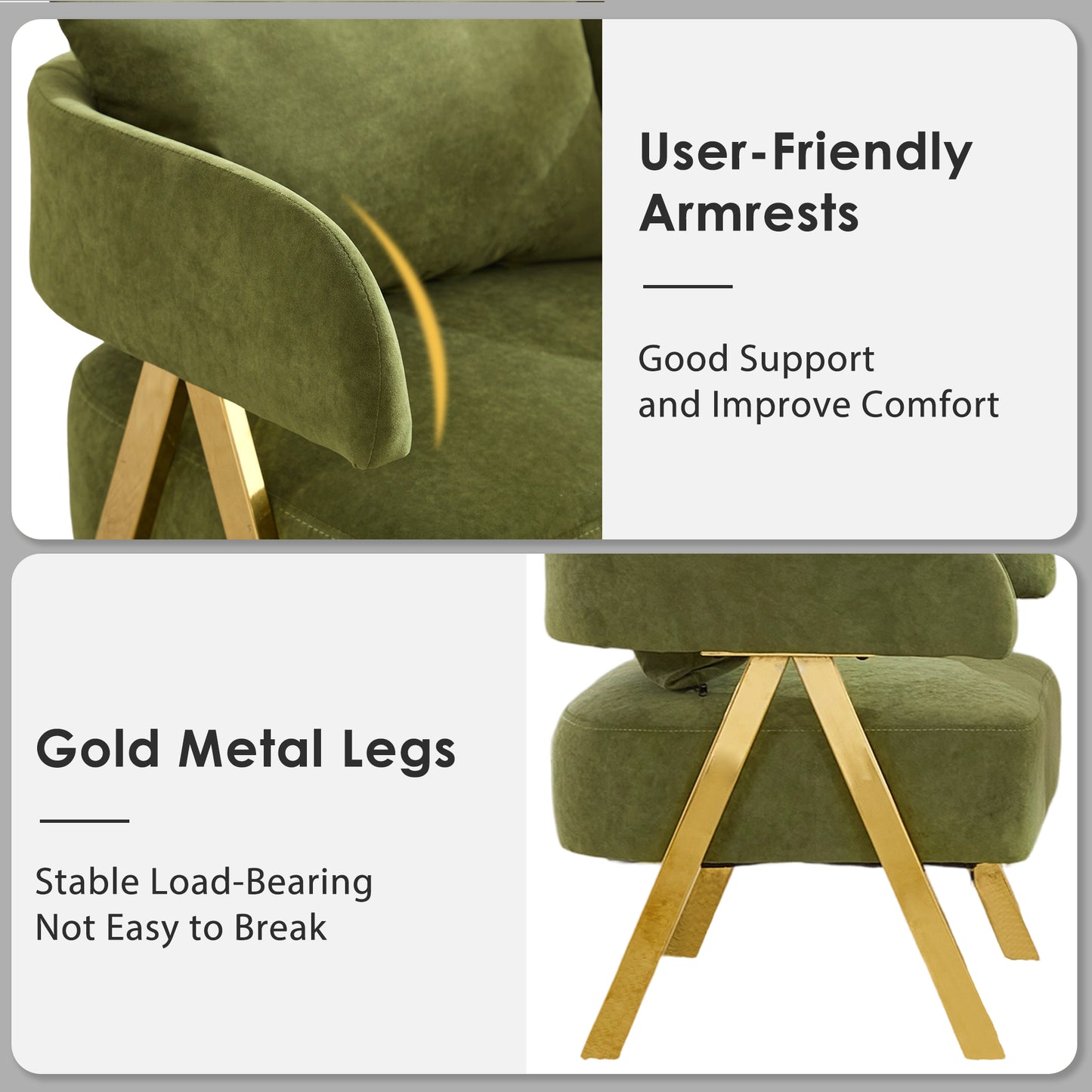STHOUYN Modern Green Accent Chair Set of 2, Velvet Barrel Accent Chairs for Living Room Bedroom, Comfy Reading Armchairs (2, Green)