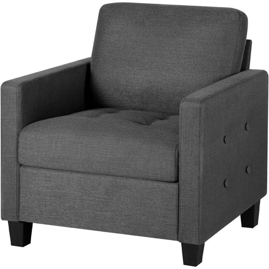 Coewske Mid Century Modern Accent Chairs Set of 2 Living Room Sofa Reading Arm Chairs, Dark Gray