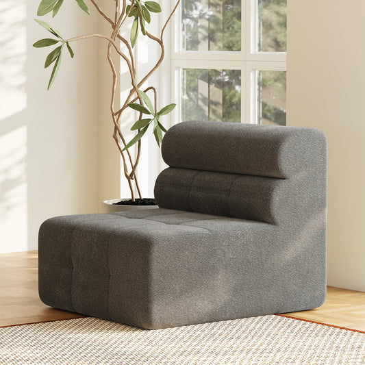 STHOUYN 36" Modular Cloud Sofa Sectional Couch with Ottoman & Higher Backrest, Modern Boneless Couches for Living Room Set Corner Sofa (Grey, 36 Inches)