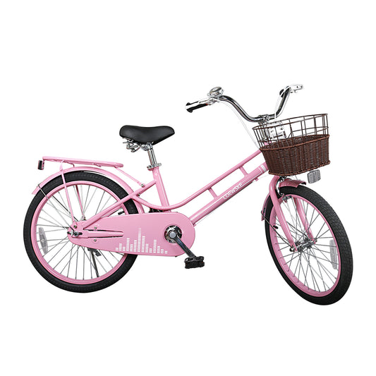 COEWSKE 20 Inch Kids Bike Fantasy-Style Children Leisure Bicycle with Basket Kickstand Included Fit for 6-9 Years Old Or 49-57 Inch Kids, Pink