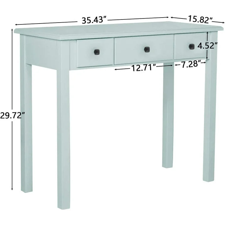 Coewske Home Office Writing Desk with Drawers Wood Dressing Table, Light Green
