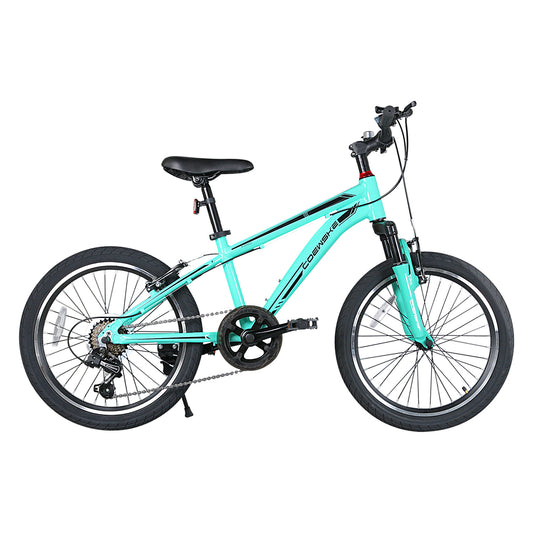 COEWSKE 20 Inch Kids Bike Enjoy-Style Children's Variable Speed Mountain Bike Sports Cycling 6 Speed with Kickstand Fit for 6-10 Years Old Or 48-60 Inch Tall Kids, Blue