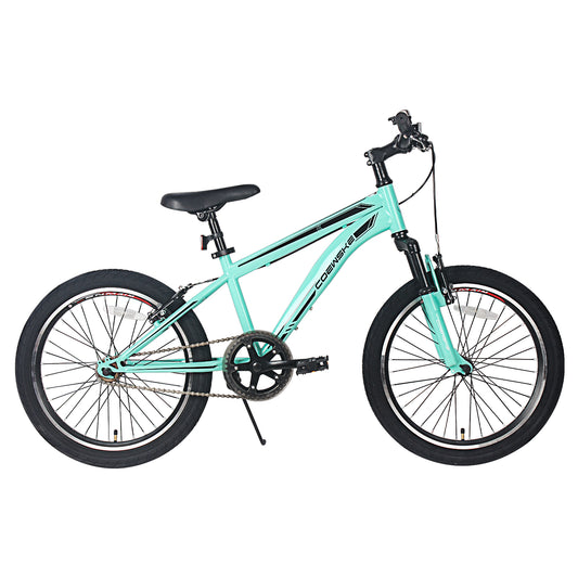 COEWSKE 20 Inch Kids Bike Enjoy-Style Children's Variable Speed Mountain Bike Sports Cycling 1 Speed with Kickstand Fit for 6-10 Years Old Or 48-60 Inch Tall Kids, Blue