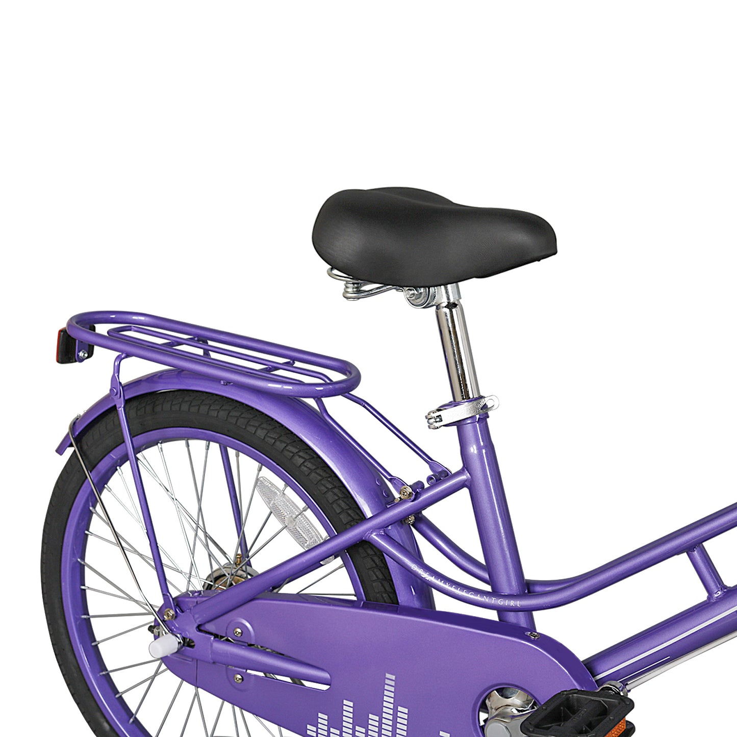 COEWSKE 20 Inch Kids Bike Fantasy-Style Children Leisure Bicycle with Basket Kickstand Included Fit for 6-9 Years Old Or 49-57 Inch Kids, Purple