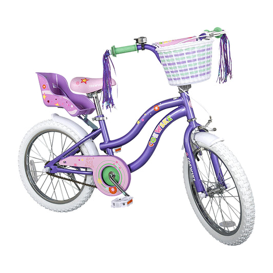 COEWSKE Kid's Bike Steel Frame Children Bicycle Little Princess Style 20 Inch with Kickstand, Purple
