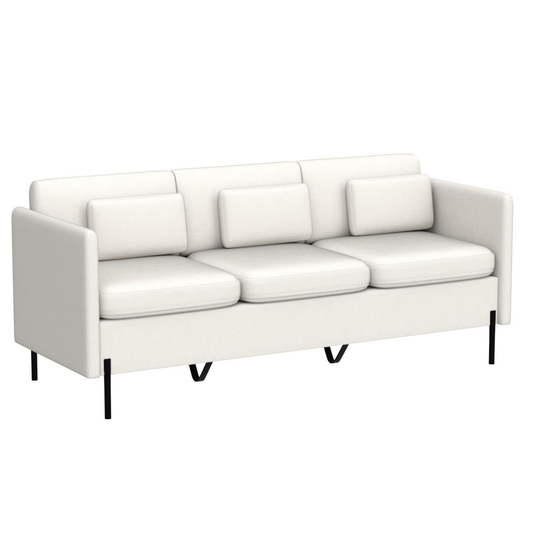 Coewske 70''W Upholstered Modern 3-Seater Sofa Comfy Sofa Couch w/ 3 Pillows & Iron Legs